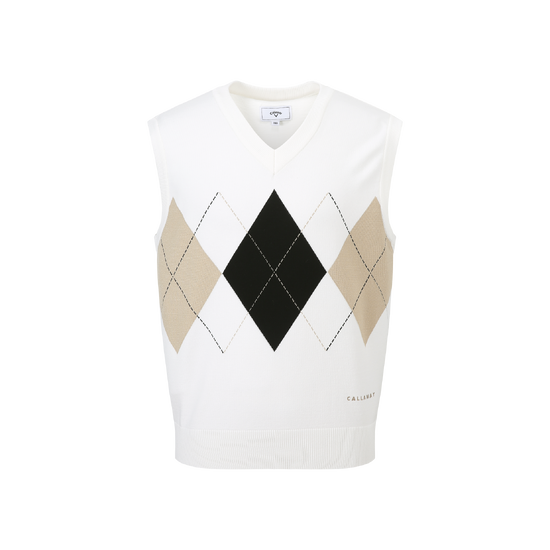 남성 봄 아가일 니트 베스트