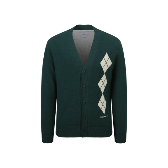 남성  아가일 버튼형 가디건