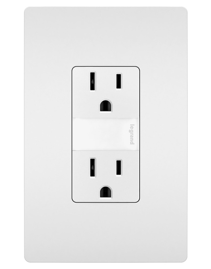 radiant® 15A Tamper-Resistant Outlet with Night Light, White