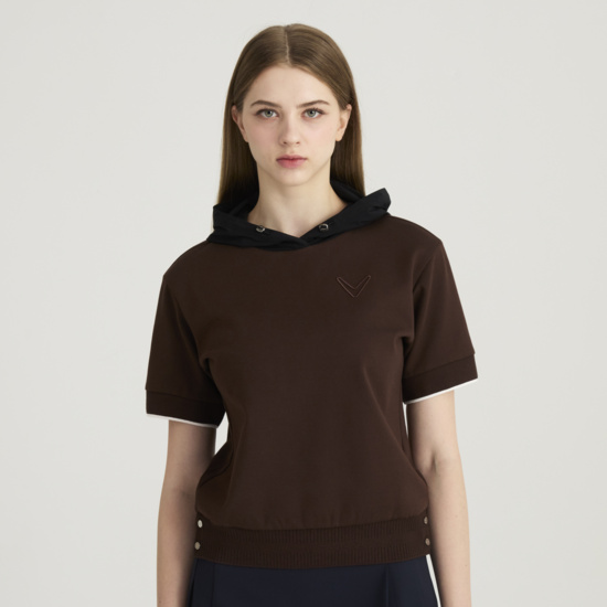 가을 여성 후드 반팔 티셔츠