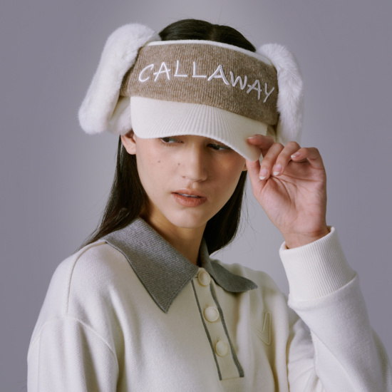 여성 니트 이어워머 바이저