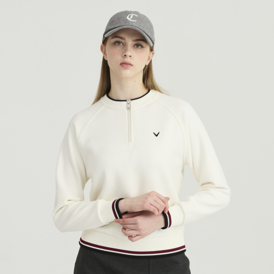 겨울 여성 부클 반집업 티셔츠