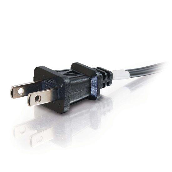 6ft (1.8m) 18 AWG 2Slot NonPolarized Power Cord (NEMA 115P to