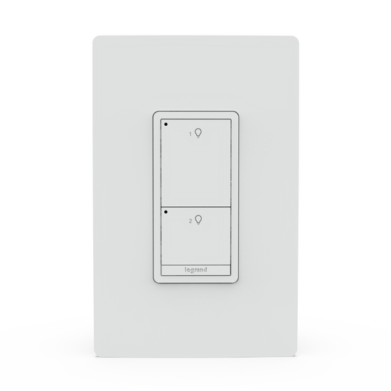 White Wattstopper PLUS 2 Button Switch