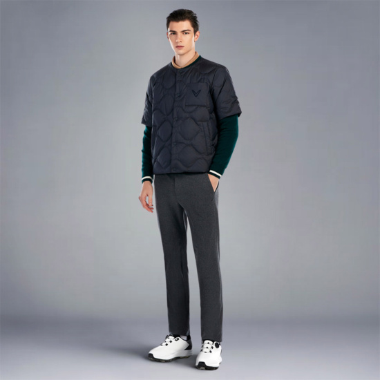 남성 반팔 퀼팅 다운 점퍼
