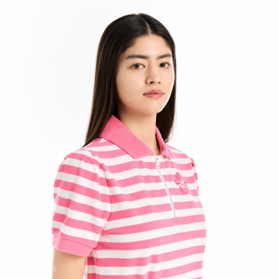 여성 여름 테리 스트라이프 티셔츠