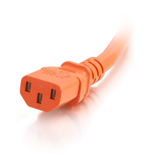 10ft (3m) 14AWG Power Cord (IEC320C14 to IEC320C13) Orange AC Power