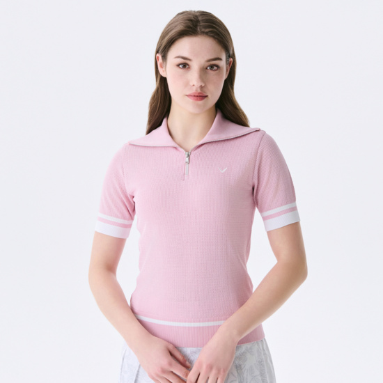 여름 반집업 반팔 풀오버