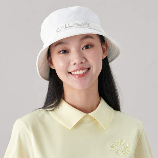 여성 로고 밴드 버킷 햇