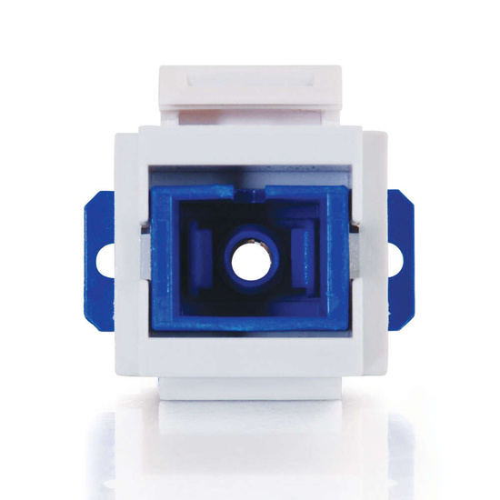SnapIn SC Fiber Optic F/F Keystone Insert Module White Keystone