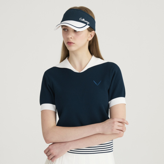 가을 여성 세일러카라 반팔 풀오버