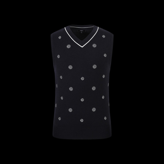 남성 자수 니트 베스트