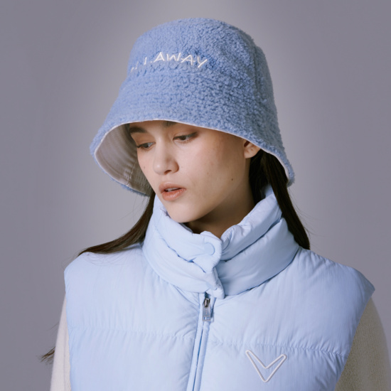 여성 리버시블 부클 버킷햇