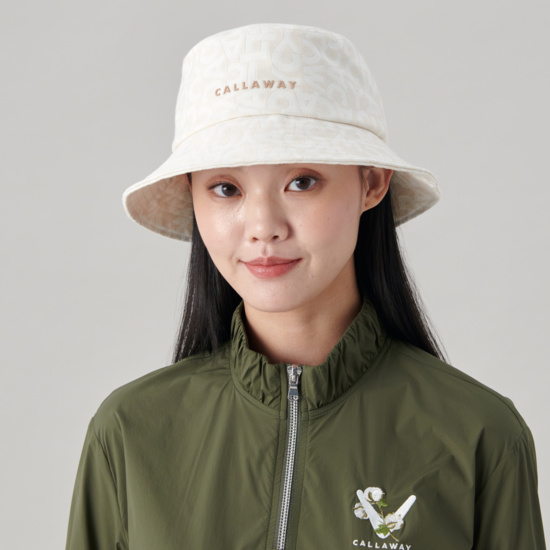 여성 로고 패턴 버킷햇