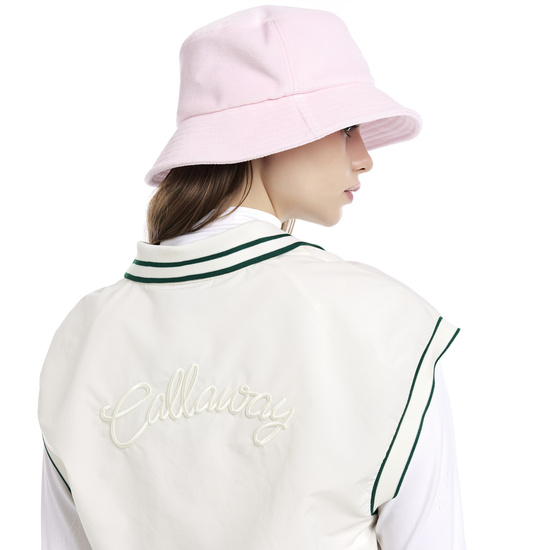 여성 테리지 플라워 자수 버킷햇