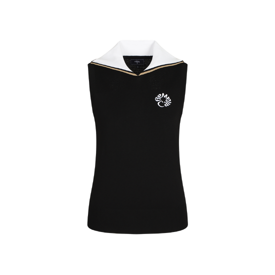 여름 Y에리 니트 슬리브리스