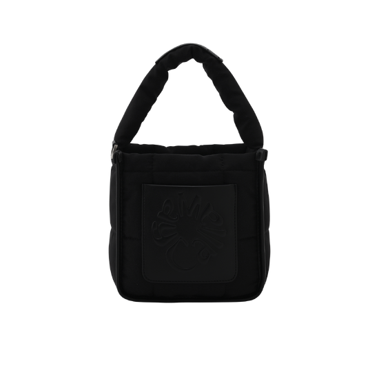 여성 가죽 패치 패딩 미니 토트백