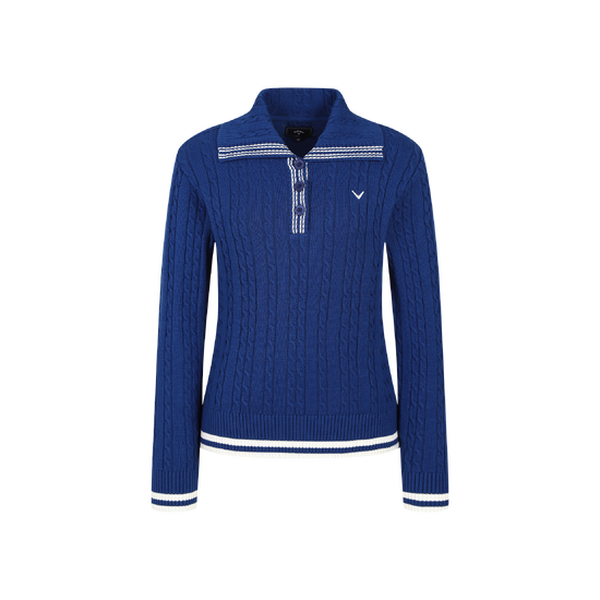 가을 여성 케이블 조직 풀오버