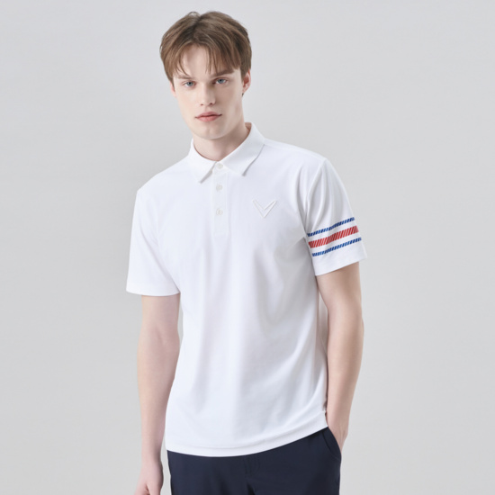 남성 여름 트리플트랙 소매 포인트 티셔츠