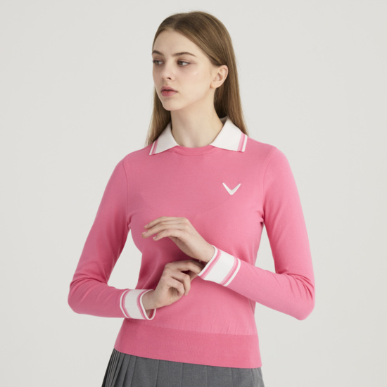 가을 여성 탈부착 카라 풀오버