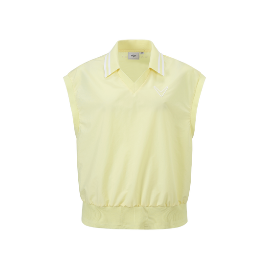 여성 봄 오픈에리 우븐베스트