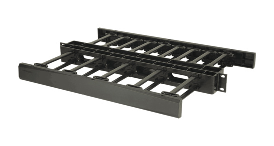 Horizontal Cable Manager, Double Sided, 1 rack unit, Black | Rack Cable ...
