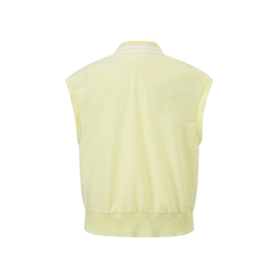 여성 봄 오픈에리 우븐베스트