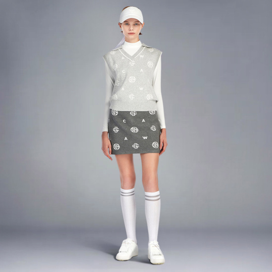 여성 가을 패턴 니트패치 큐롯