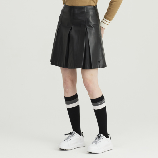 가을 여성 레더라이크 중기장 큐롯