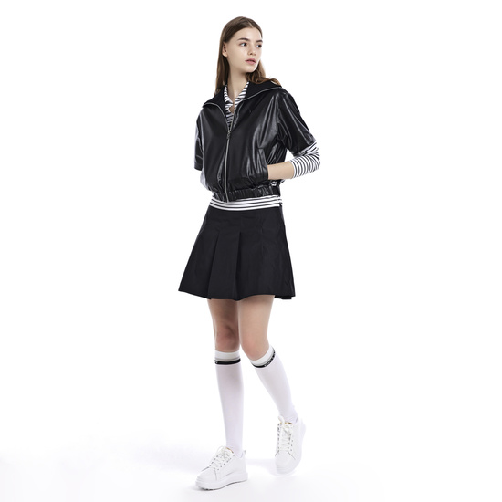 여성 프리미엄라인 비건레더 반팔 점퍼