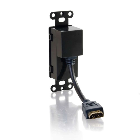 HDMI Pass Through Wall Plate Black DisplayPort, VGA, DVI, and HDMI