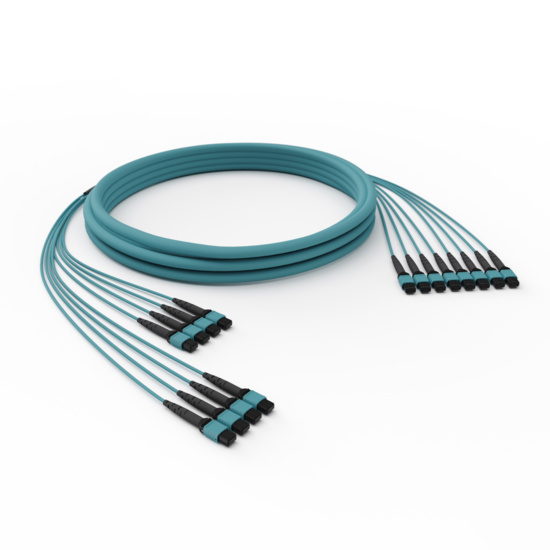 MPO-MPO 96F OM4 Angled Trunk top trimetric