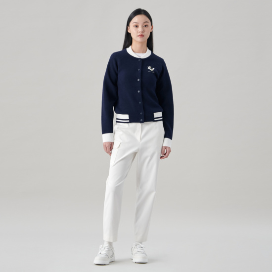 여성 봄 블루종 니트가디건