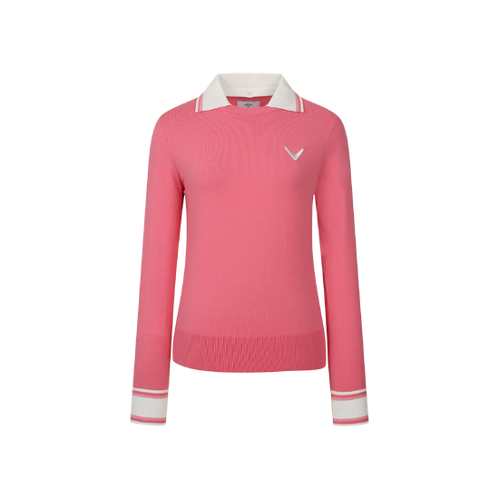 가을 여성 탈부착 카라 풀오버