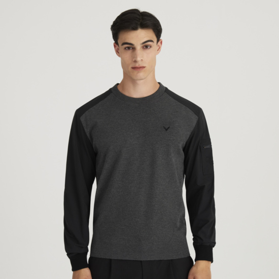 가을 남성 우븐 믹스 풀오버