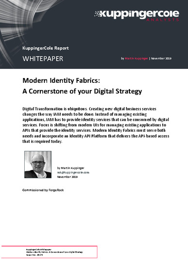 KuppingerCole Whitepaper: Identity Fabrics and Identity API Platforms