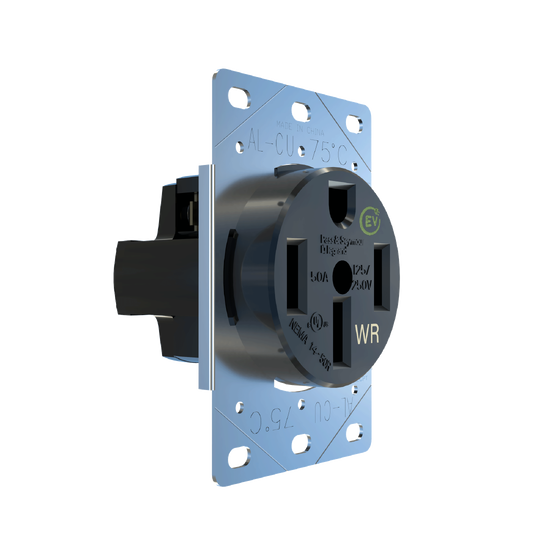 50A Weather-Resistant Electrical Outlet for EV Chargers