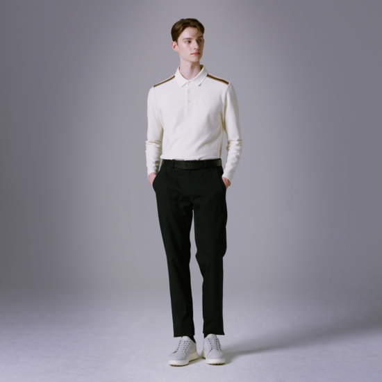 남성  니트라이크 배색 티셔츠