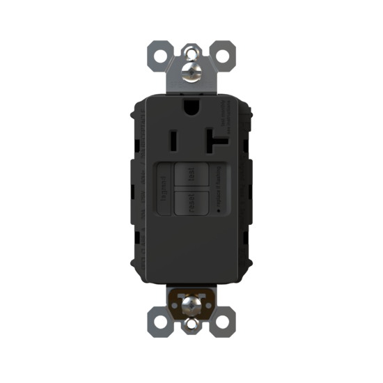 radiant 20A Tamper-Resistant Self-Test Simplex GFCI Outlet