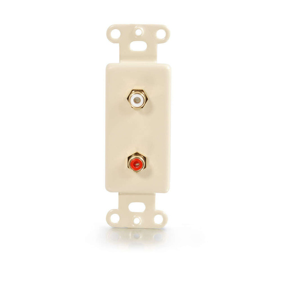Red/White Dual RCA Wall Plate Insert Ivory