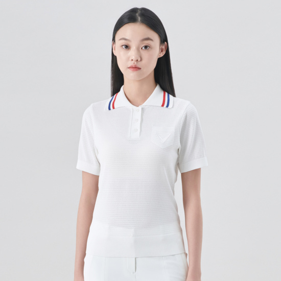 여성 여름 트리플트랙 스카시 반팔니트