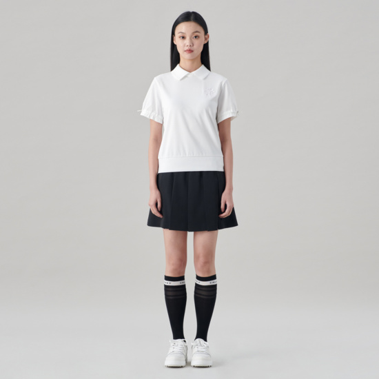 여성 봄 우븐믹스 반팔 티셔츠