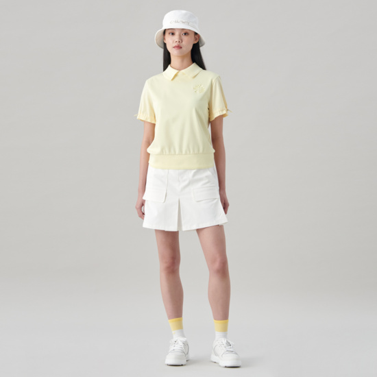 여성 봄 우븐믹스 반팔 티셔츠