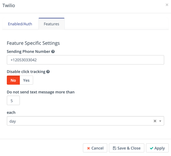Campaign Studio Twilio features page