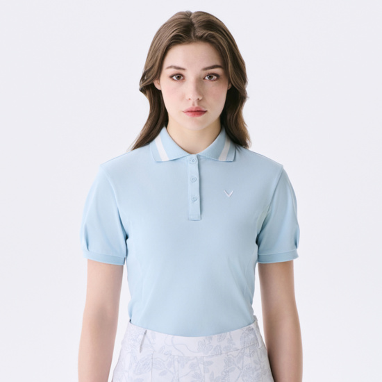 여름 볼륨소매 Y에리 티셔츠