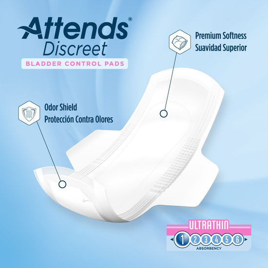 Attends Discreet Women's Ultra Thin Pads