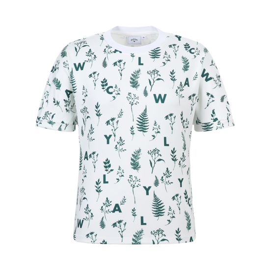 여성 플라워패턴 라운드티셔츠