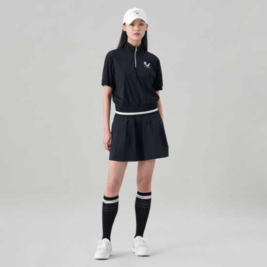 여성 봄 우븐셋업 플레어스커트