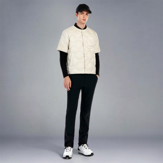 남성 반팔 퀼팅 다운 점퍼