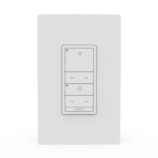 White Wattstopper PLUS 2 Button 2 Rocker Switch